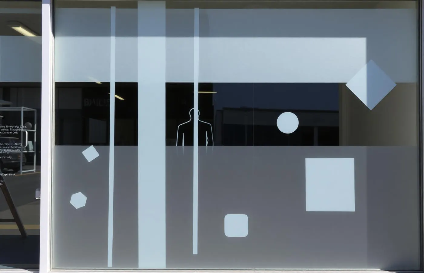 Storefront glass with custom vinyl graphics applied
